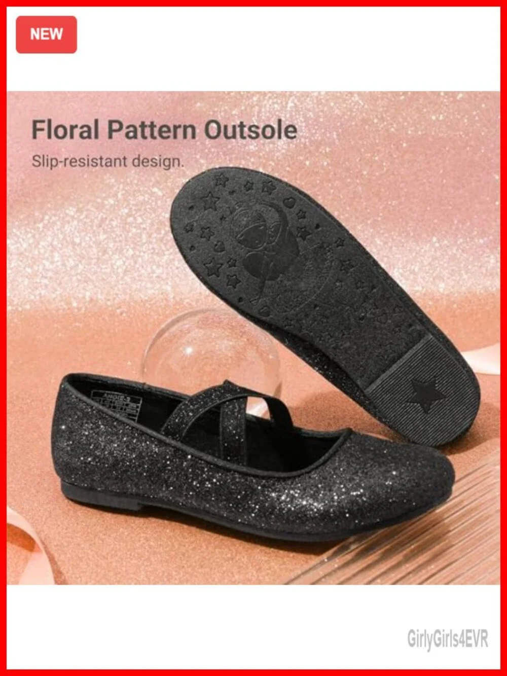 Girls Mary Jane Flats Ballet Shoes Crossover Straps Round Toe Slip-On
